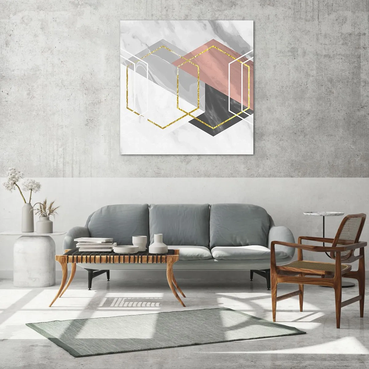 Obraz na szkle - Kompozycja łańcuchowa - 50x50 cm