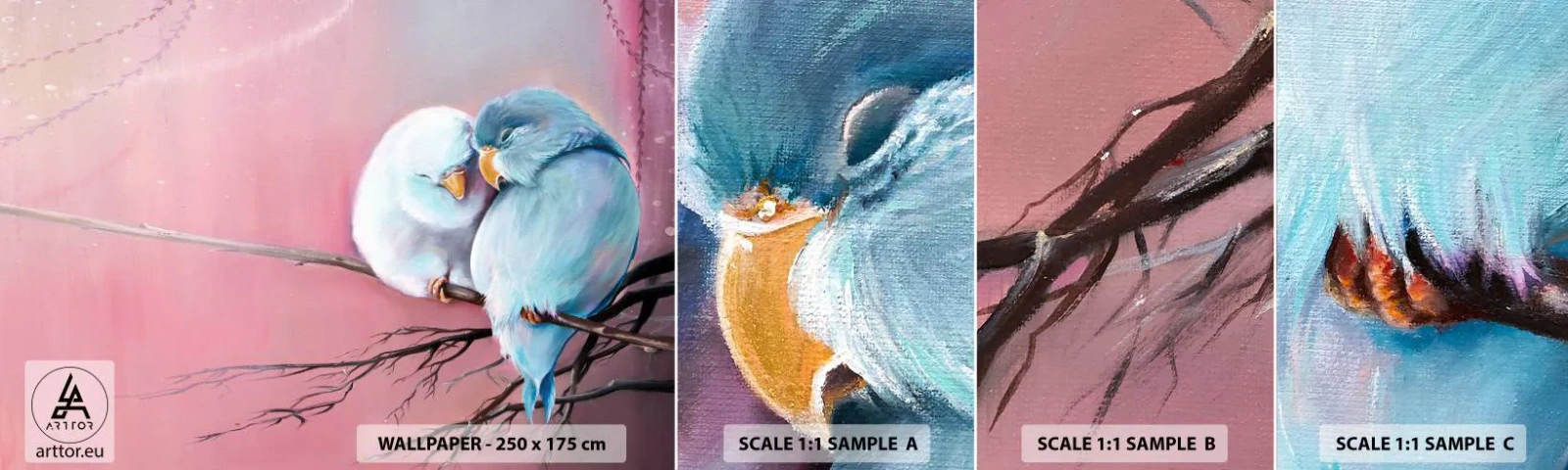 Fototapeta Próbka Samoprzylepna Deluxe Sticker - Cóż tu dodać?… - Ptaki, Natura, Sztuka - 100x30 cm