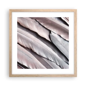 Plakat w ramie jasny dąb - W różowej srebrzystości - 40x40 cm