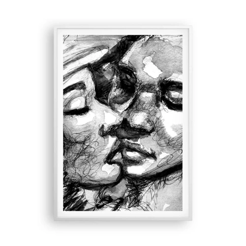 Plakat w białej ramie - Czuła chwila - 70x100 cm