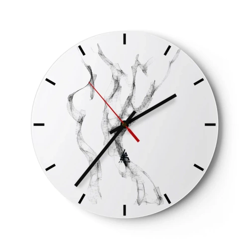 Zegar ścienny - Abstrakcyjne czarne linie w minimalistycznej kompozycji - 30x30cm - Piękna i silna - Nowoczesna dekoracja ścienna do salonu, kuchni i sypialni ARTTOR