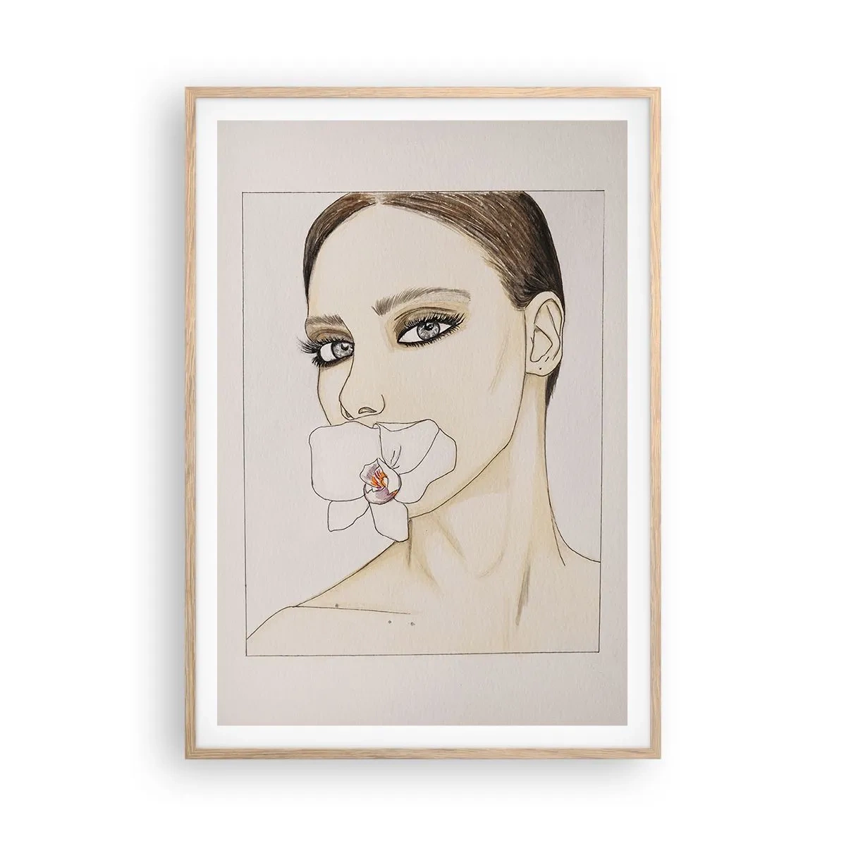 Plakat w ramie jasny dąb - Symbol elegancji i piękna - 70x100 cm