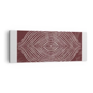 Obraz na płótnie - Symetryczne fale w białych liniach na brązowym tle - 140x50cm - Przestrzeń mówi - Nowoczesna dekoracja ścienna do salonu i sypialni ARTTOR