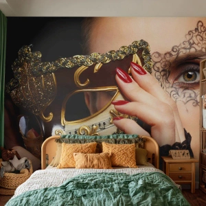 Fototapeta Premium Canvas - Mój świat jest barokowy - Kobieta, Maska Wenecka, Bal - 250x175 cm
