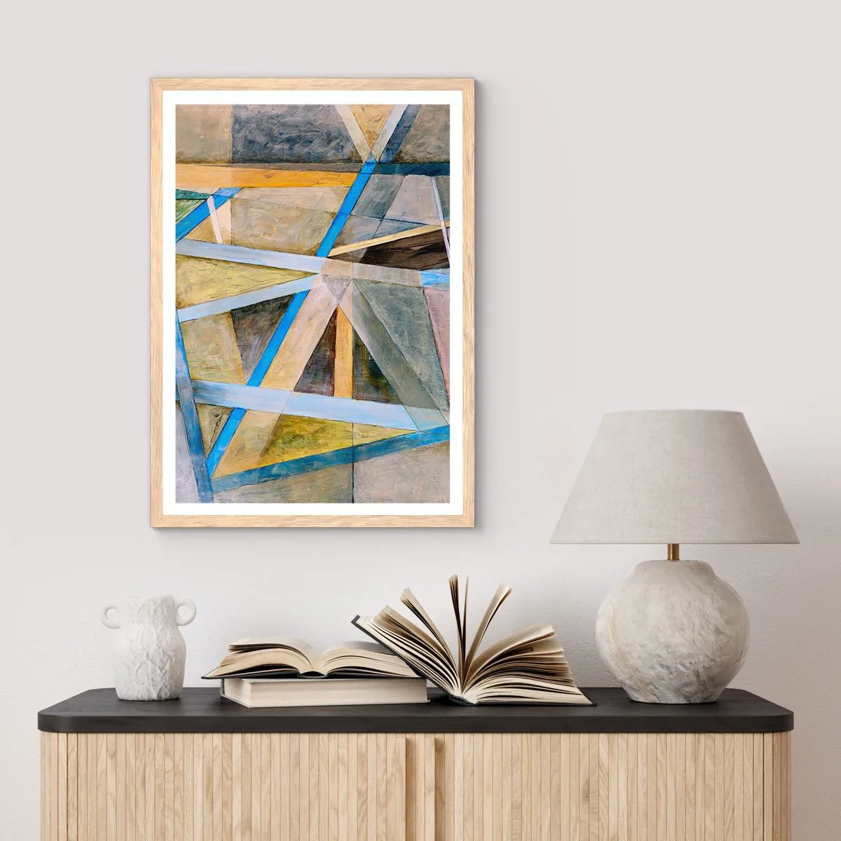 Plakat w ramie jasny dąb - Na wprost czy na skos? - 30x40 cm