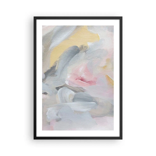 Plakat w czarnej ramie - Abstrakcyjna kompozycja w pastelowych barwach - 50x70cm - W pastelowym świecie - Nowoczesna dekoracja ścienna do salonu i sypialni ARTTOR