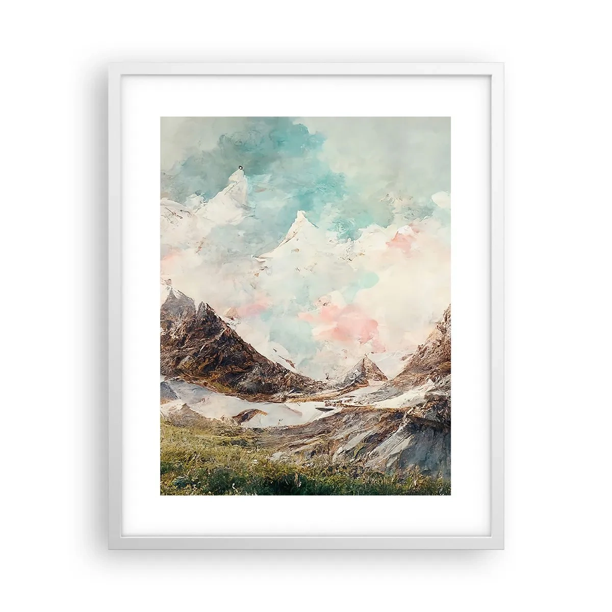 Plakat w białej ramie - Skalne ostrza - 40x50 cm