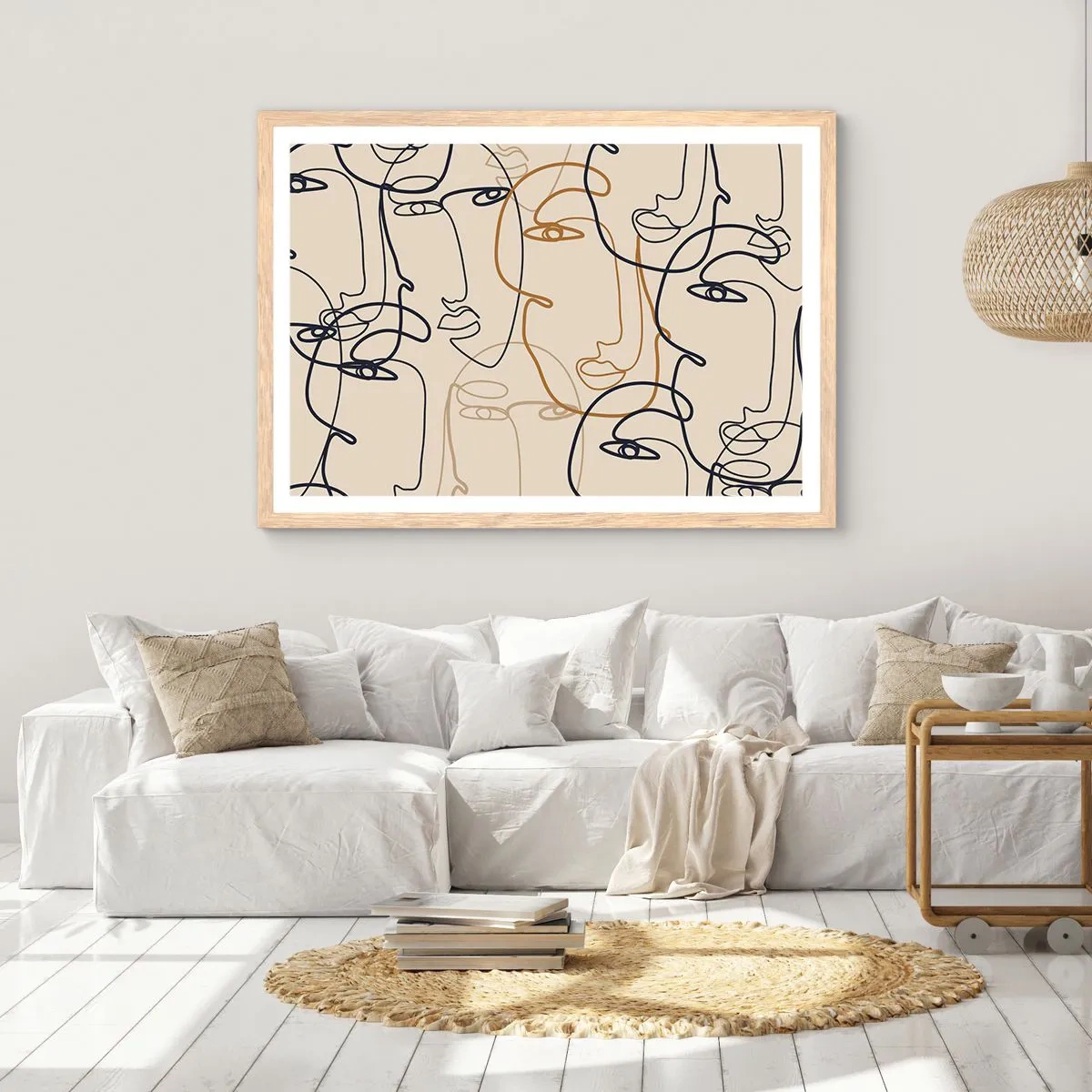 Plakat w ramie jasny dąb - Portret zwielokrotniony - 100x70 cm