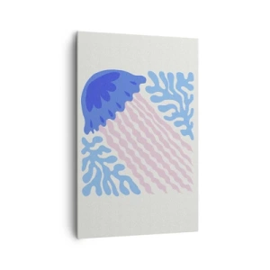 Obraz na płótnie - Abstrakcyjna ilustracja meduzy w pastelowych odcieniach - 80x120cm - Jak z innego świata - Nowoczesna dekoracja ścienna do salonu i sypialni ARTTOR