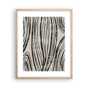 Plakat w ramie jasny dąb - Rozlewisko linii - 40x50 cm