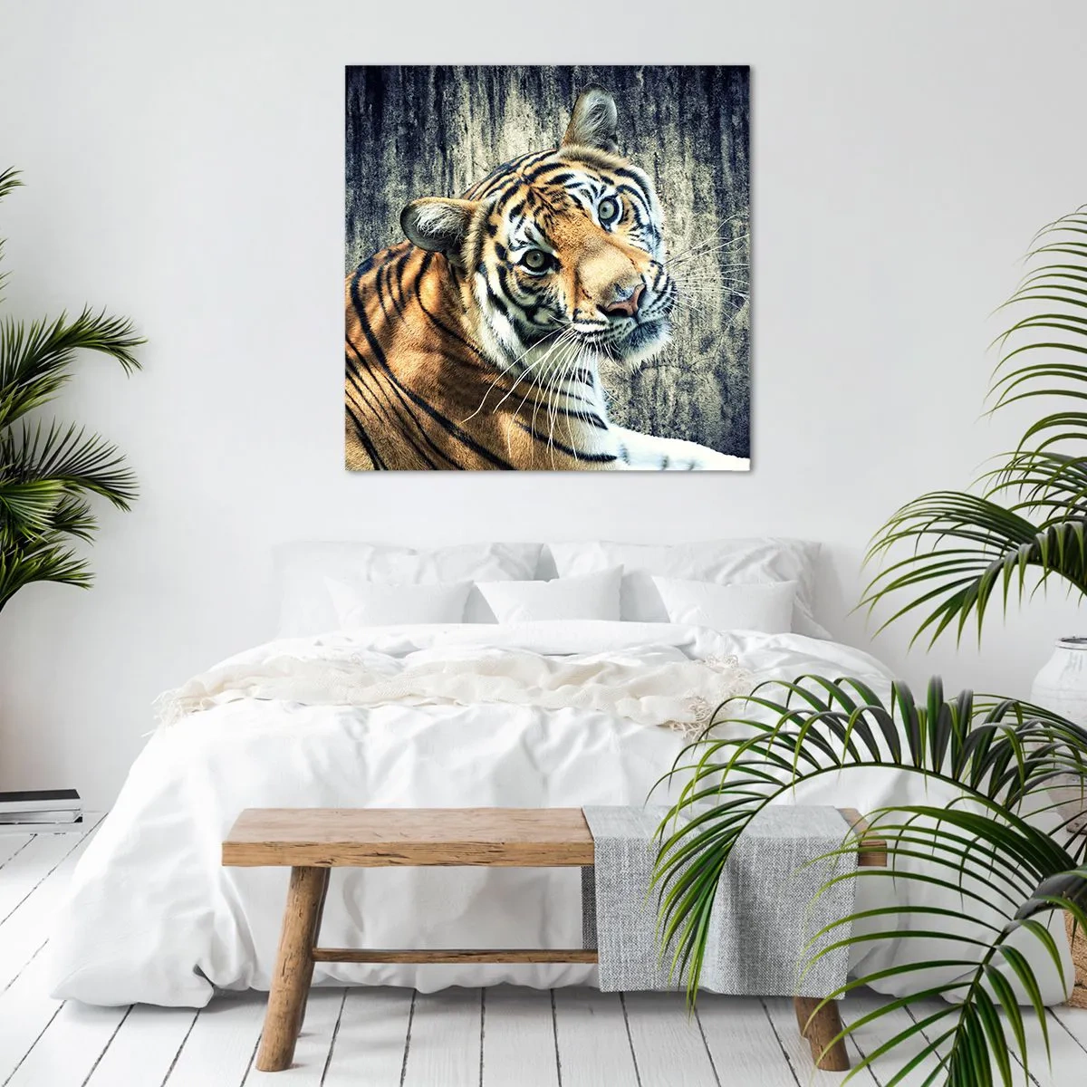 Obraz na płótnie - Portret w strugach światła - 50x50 cm