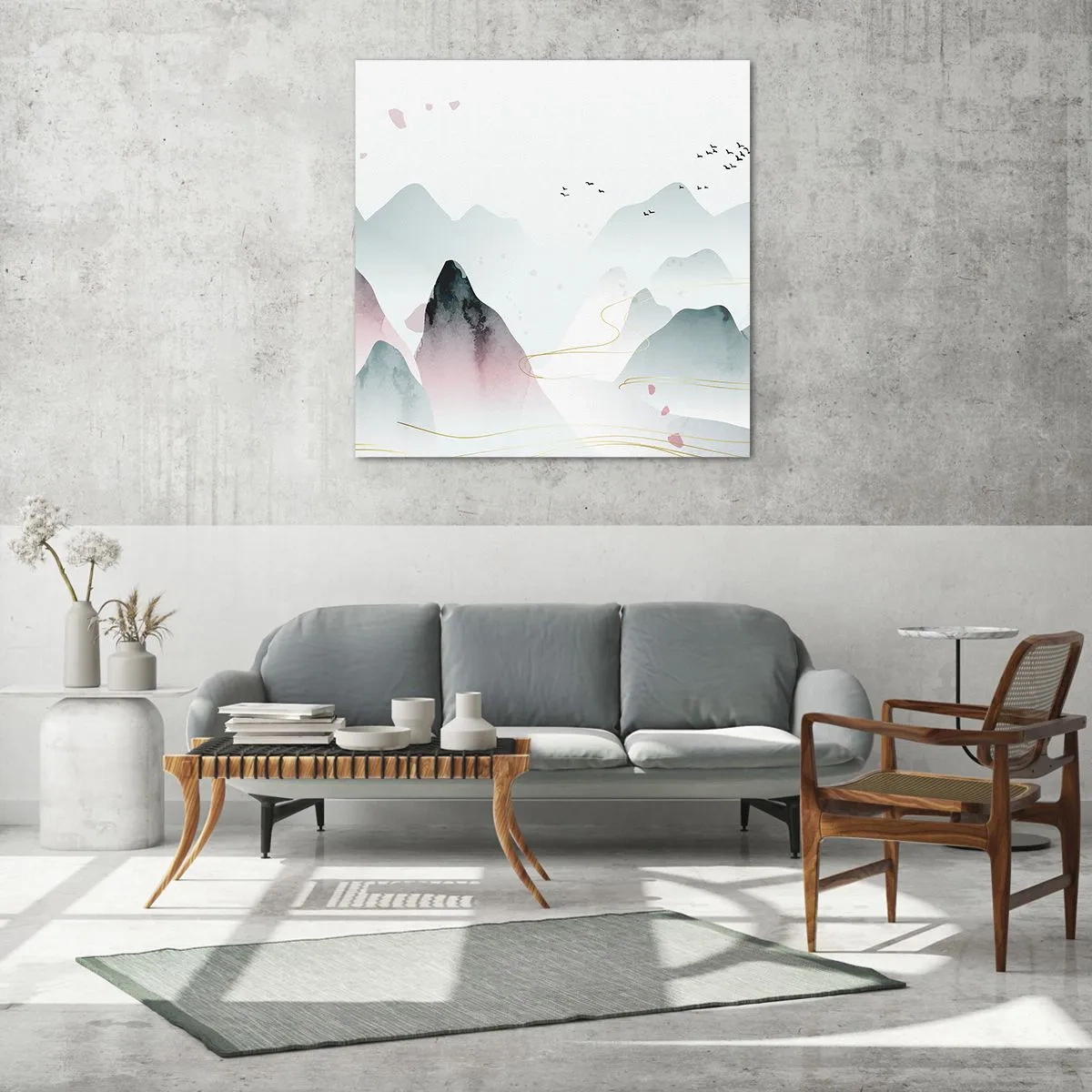 Obraz na szkle - Ponad szczytami - 70x70 cm