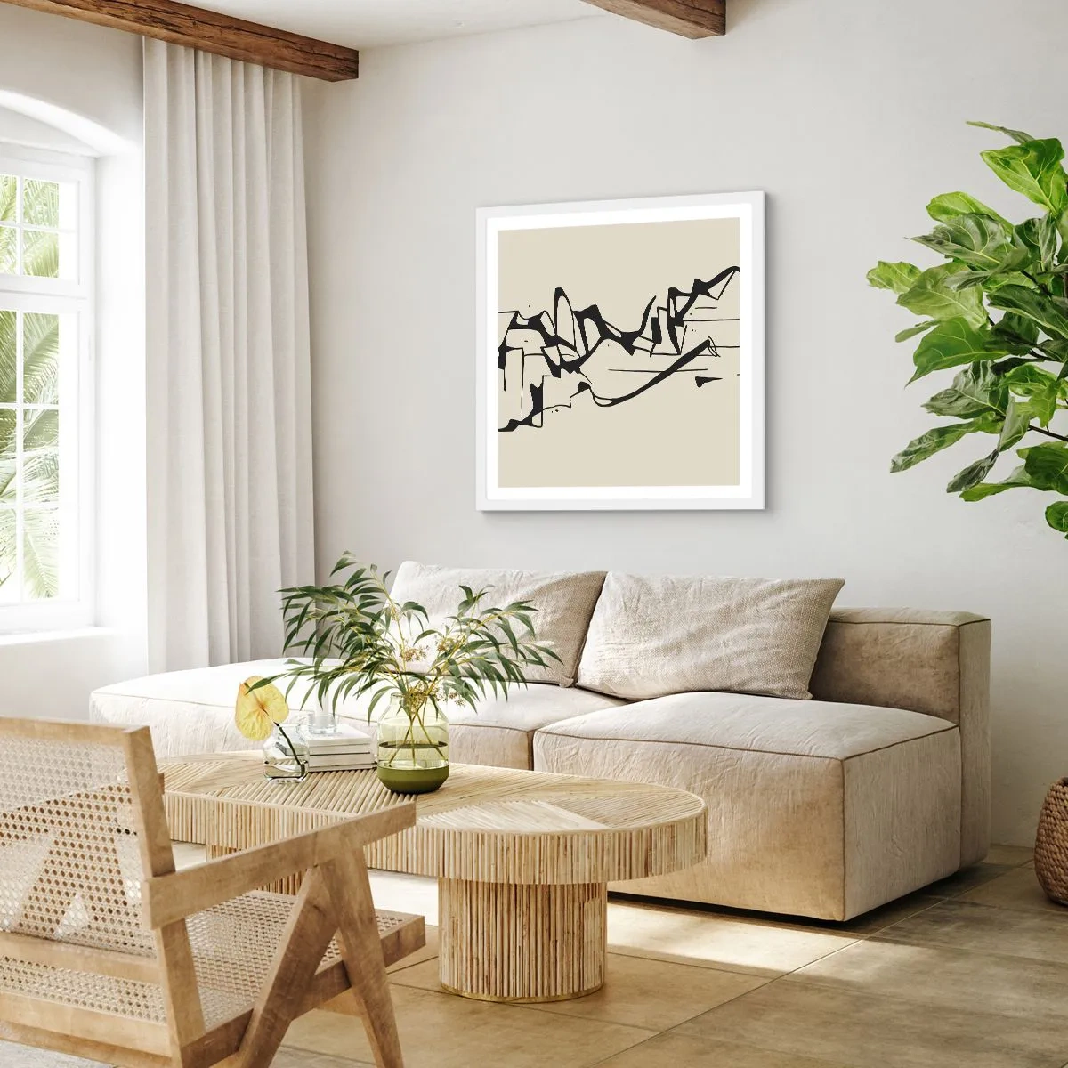 Plakat w białej ramie - Być może pejzaż - 40x40 cm