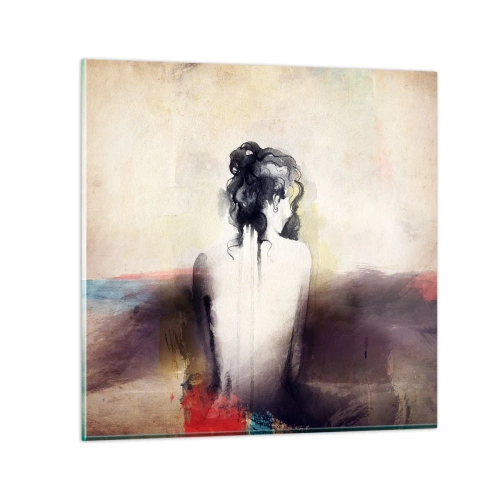 Obraz na szkle - Łagodne linie, owalne kształty - 70x70 cm