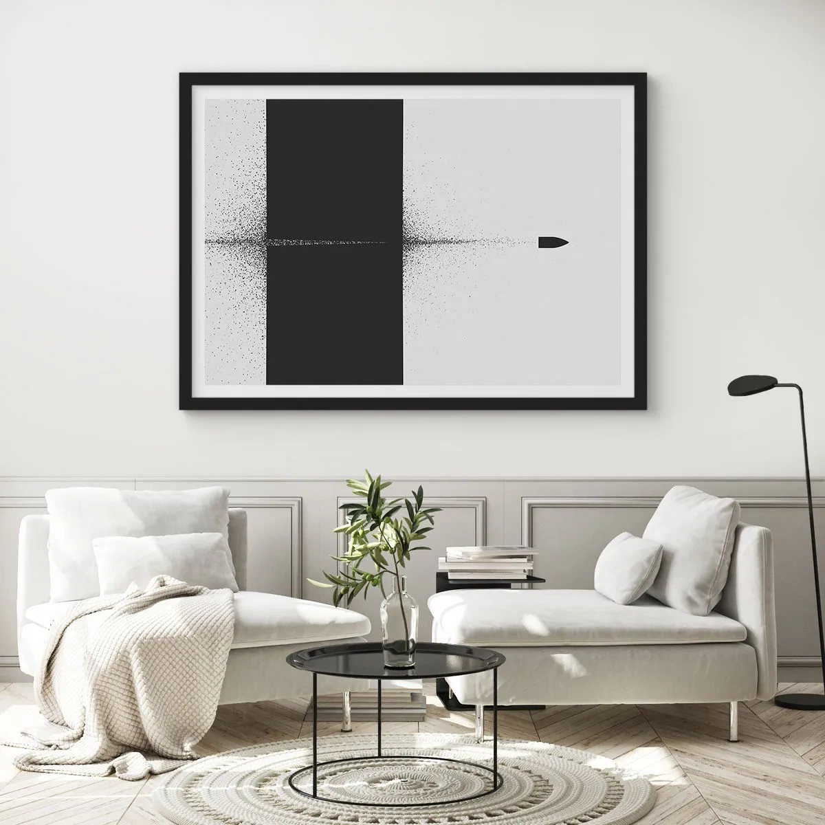 Plakat w czarnej ramie - Prosto do celu - 50x40 cm