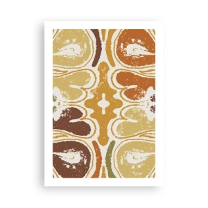Plakat - Symetryczna abstrakcja w ciepłych barwach ziemi - 50x70cm - Abstrakcja sentymentalna - Nowoczesna dekoracja ścienna do salonu, kuchni i sypialni ARTTOR