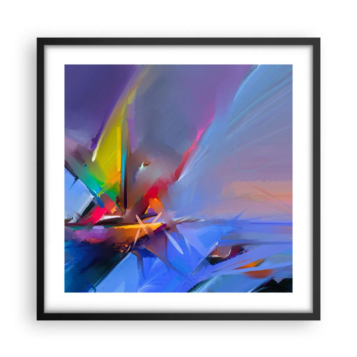 Plakat w czarnej ramie - Śmigła jak ptak - 50x50 cm