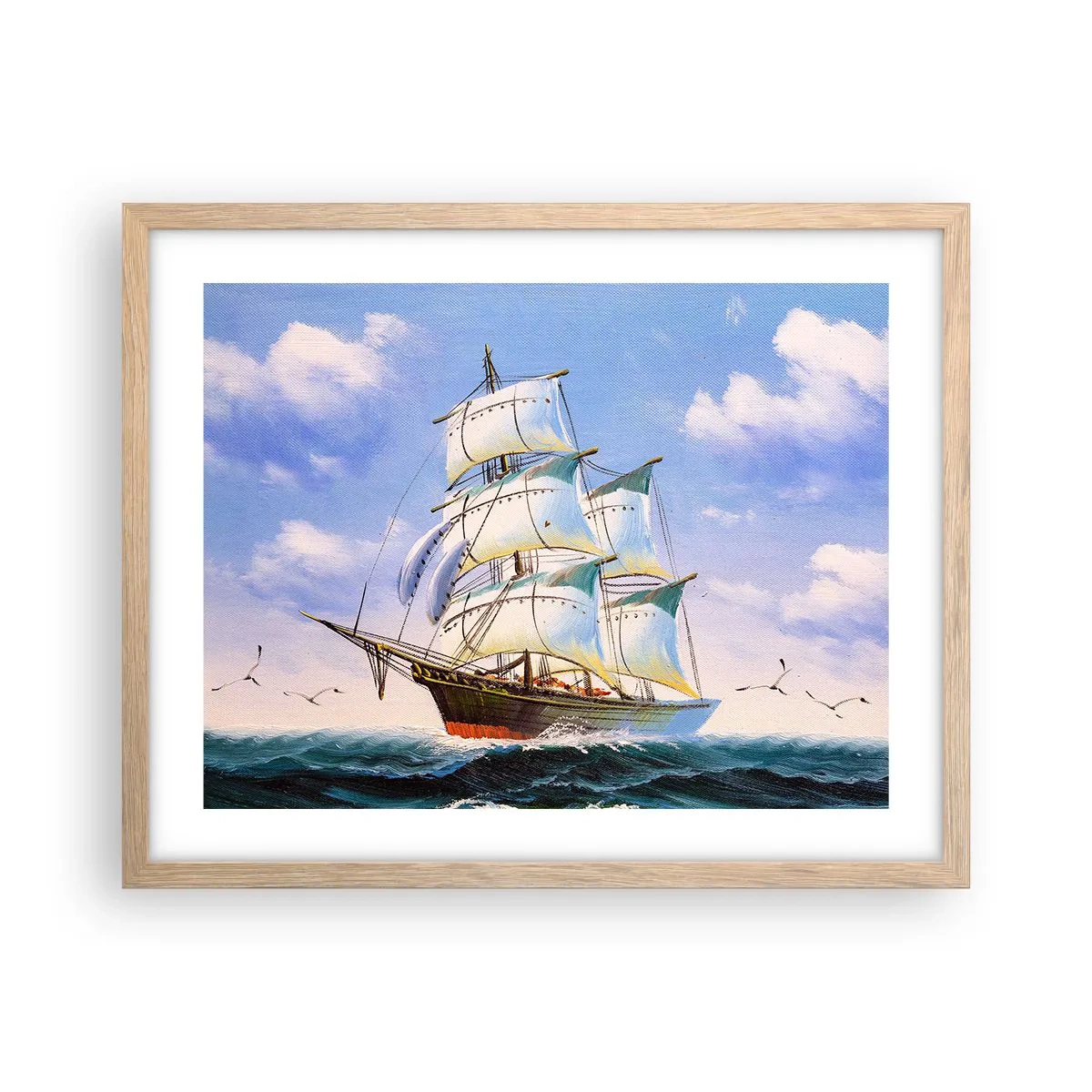 Plakat w ramie jasny dąb - Dumnie z wiatrem - 50x40 cm