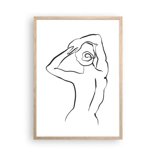 Plakat w ramie jasny dąb - Akt o poranku - 50x70 cm