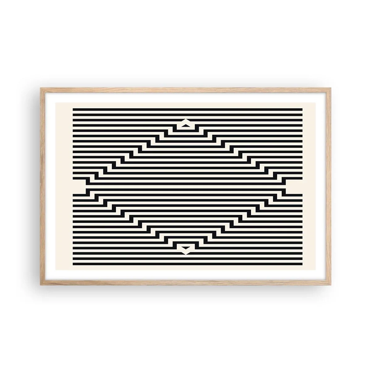 Plakat w ramie jasny dąb - Geometryczna iluzja - 91x61 cm
