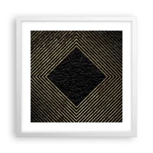 Plakat w białej ramie - Geometria w stylu glamour - 40x40 cm