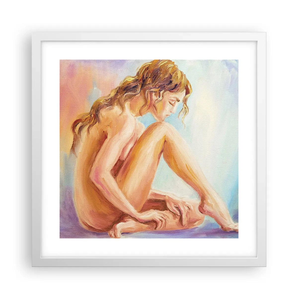 Plakat w białej ramie - Akt młodości - 40x40 cm
