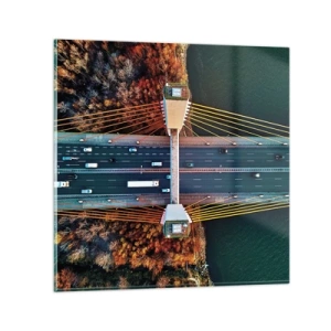 Obraz na szkle - ZA wodami, za lasami - 40x40 cm