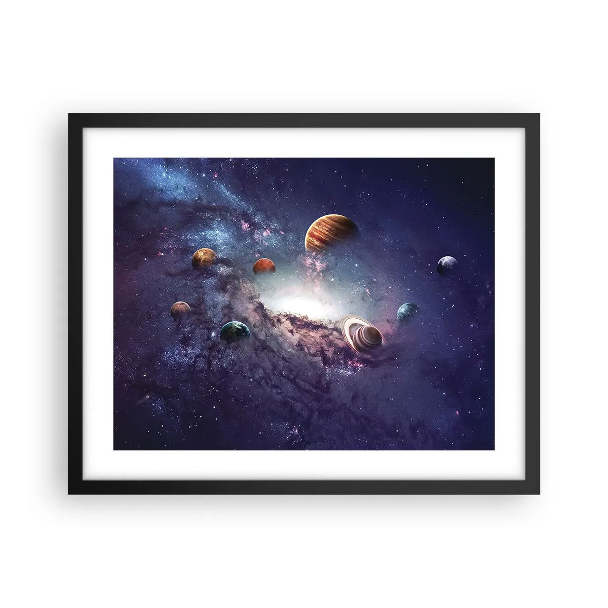Plakat w czarnej ramie - Układ słoneczno-taneczny - 50x40 cm