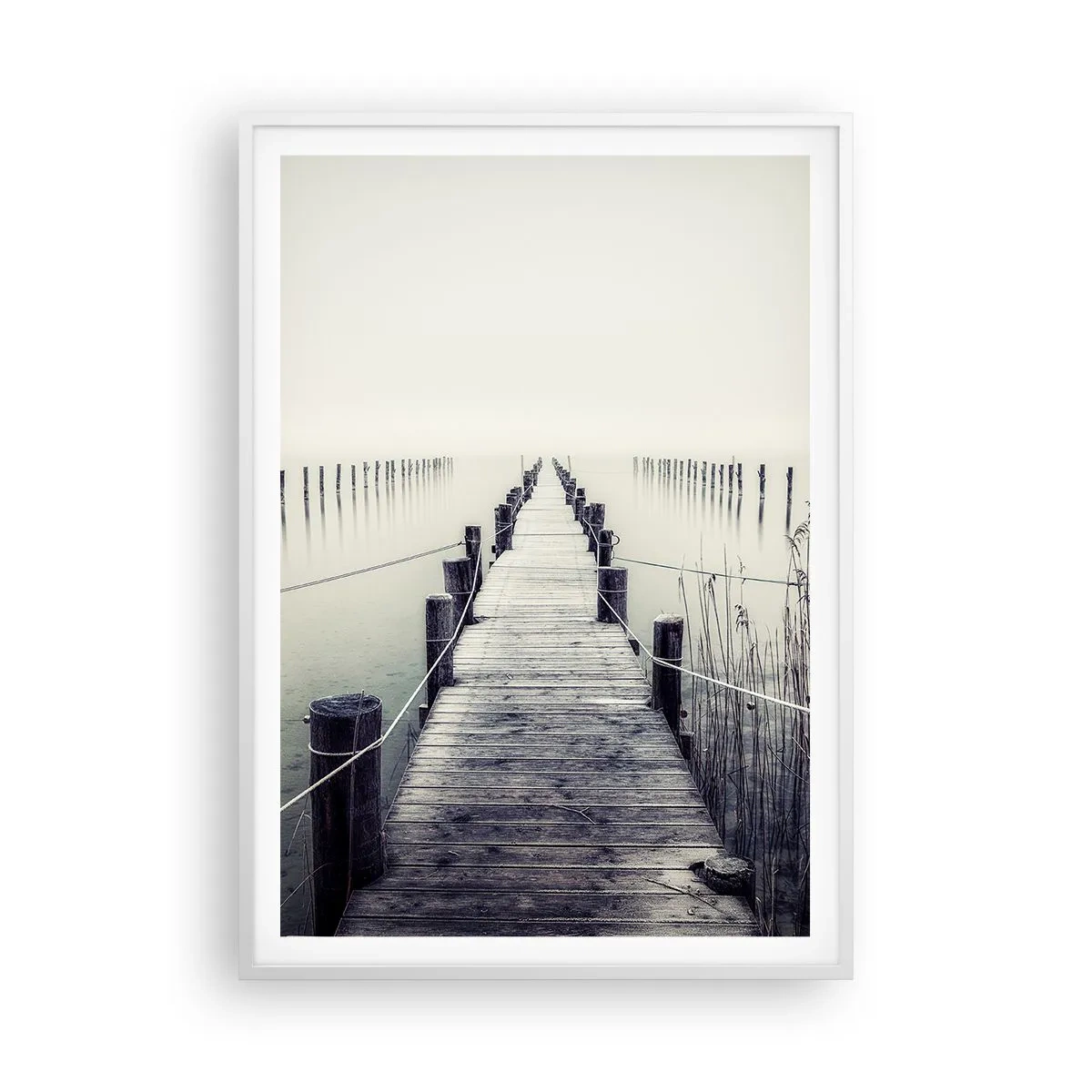 Plakat w białej ramie - Zanurz się w spokoju - 70x100 cm