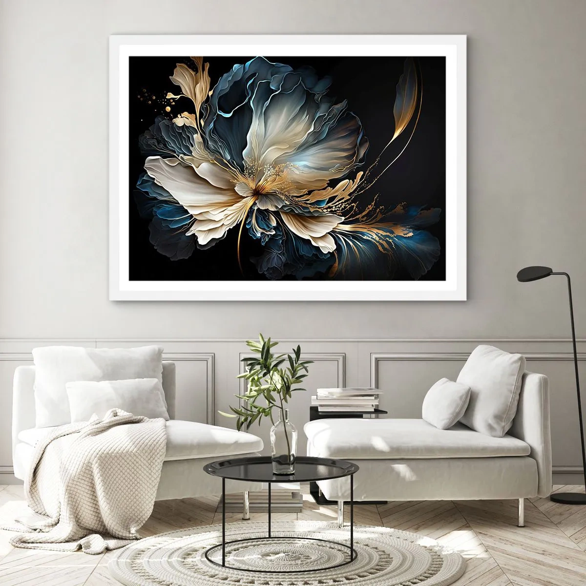 Plakat w białej ramie - Baśniowy kwiat paproci - 91x61 cm