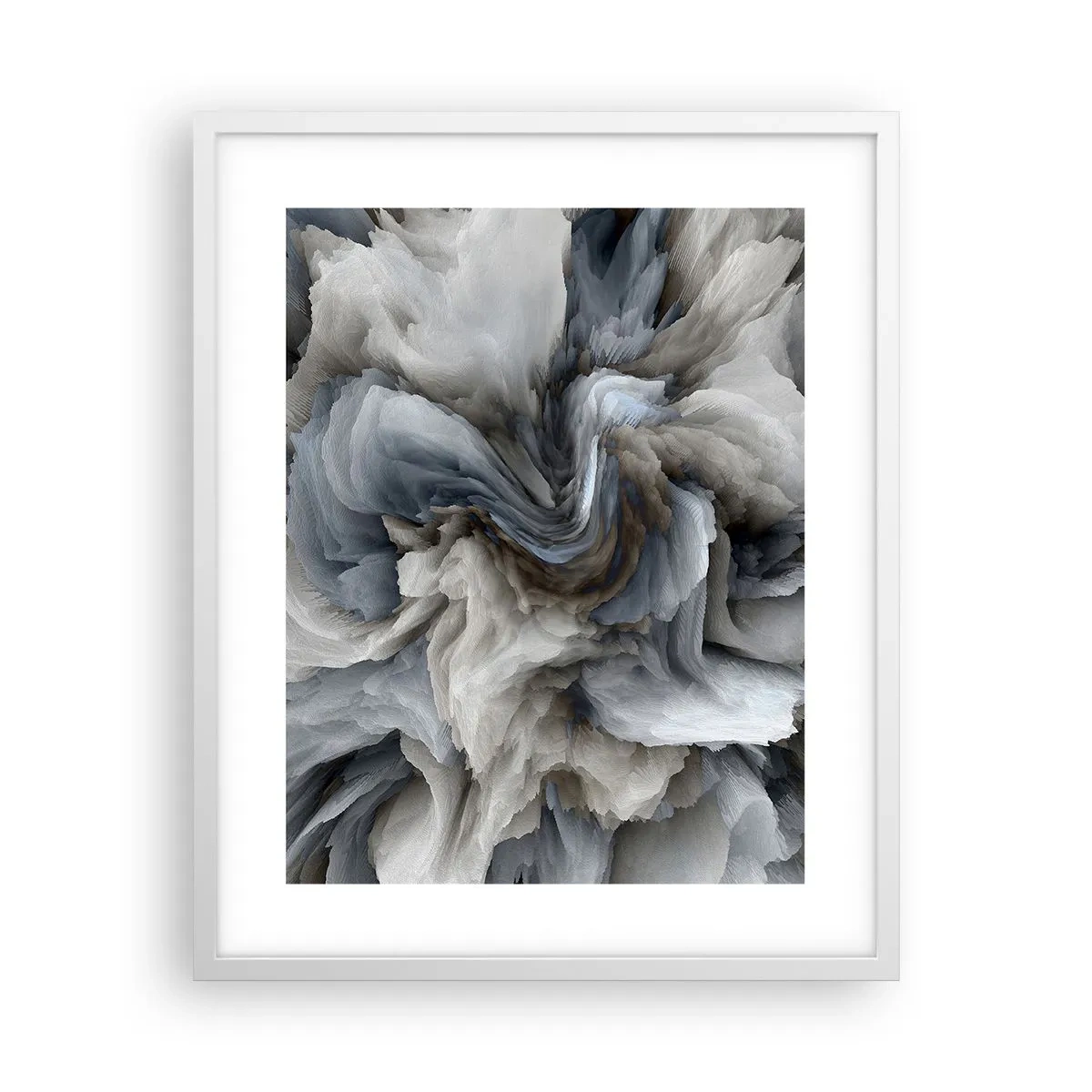 Plakat w białej ramie - Kamień i kwiat - 40x50 cm