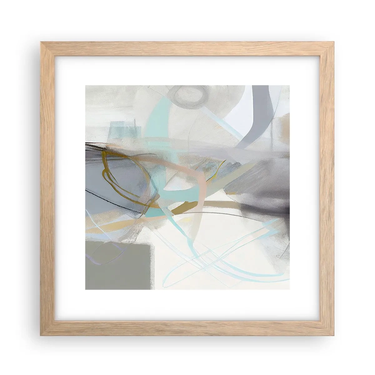 Plakat w ramie jasny dąb - Abstrakcja zamglona - 30x30 cm