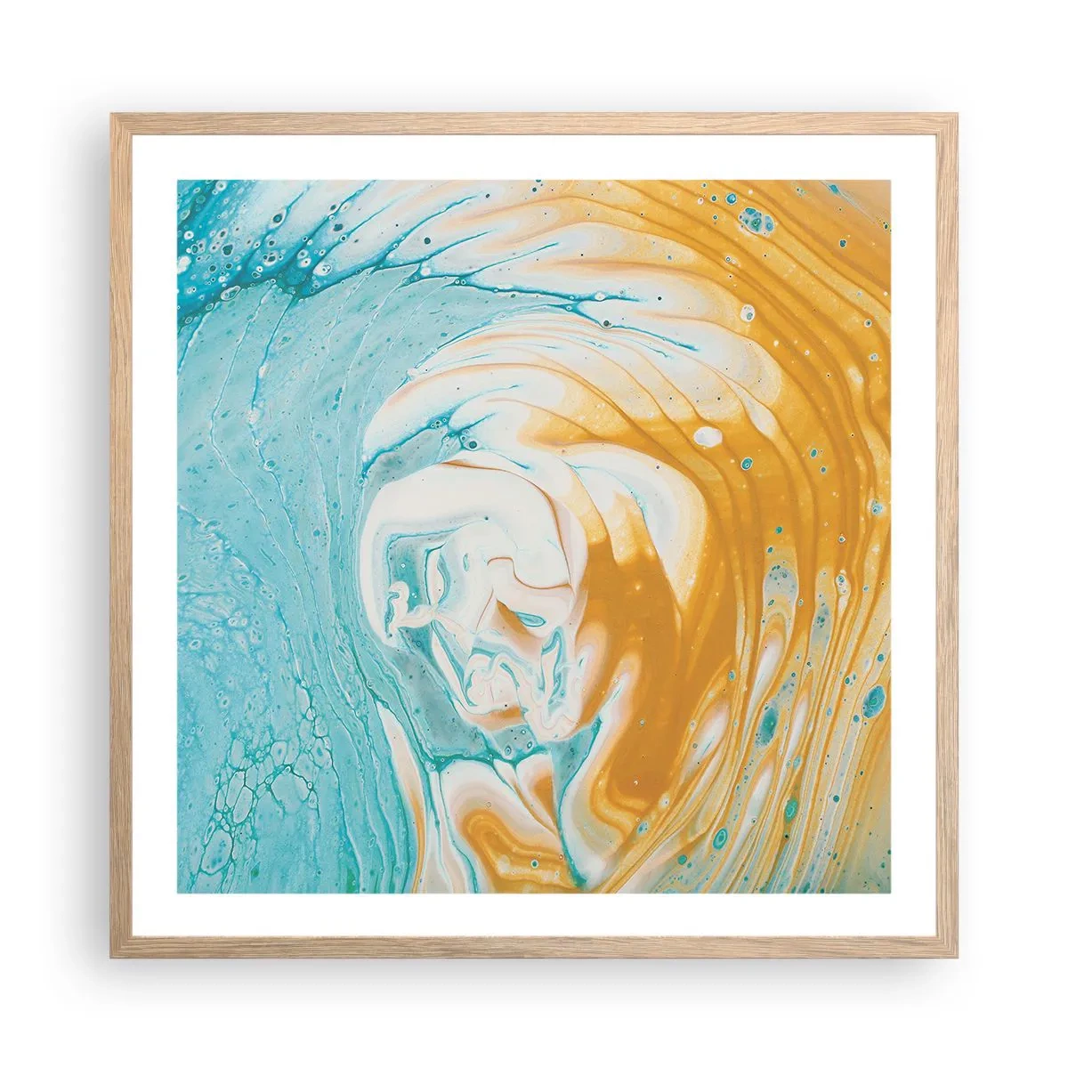 Plakat w ramie jasny dąb - Pastelowy wir - 60x60 cm