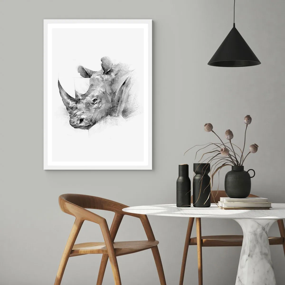 Plakat w białej ramie - Afrykański portret - 70x100 cm