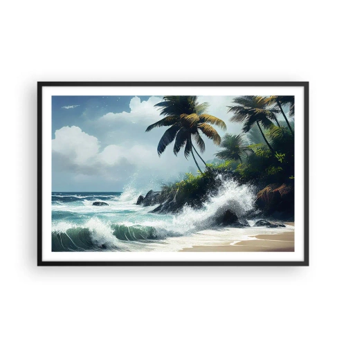 Plakat w czarnej ramie - Na tropikalnym brzegu - 91x61 cm