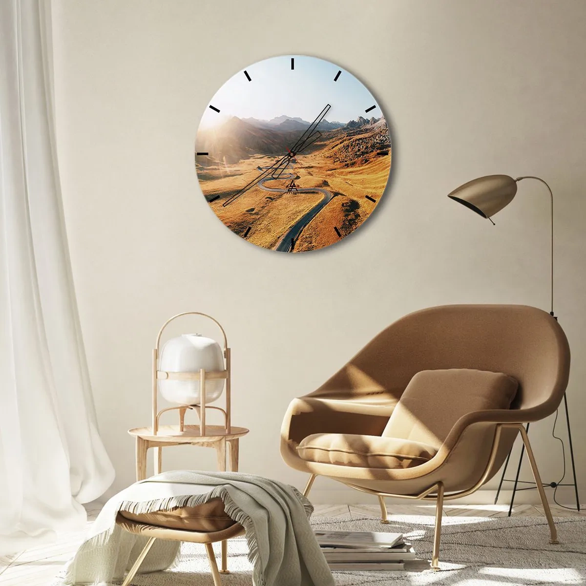 Zegar ścienny - W złotej dolinie - 30x30 cm
