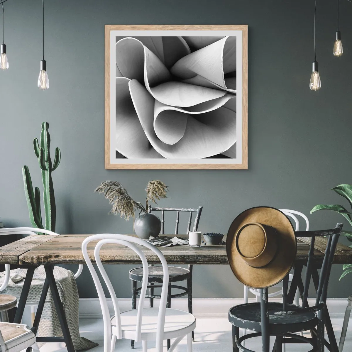 Plakat w ramie jasny dąb - Dzieje się w przestrzeni - 30x30 cm