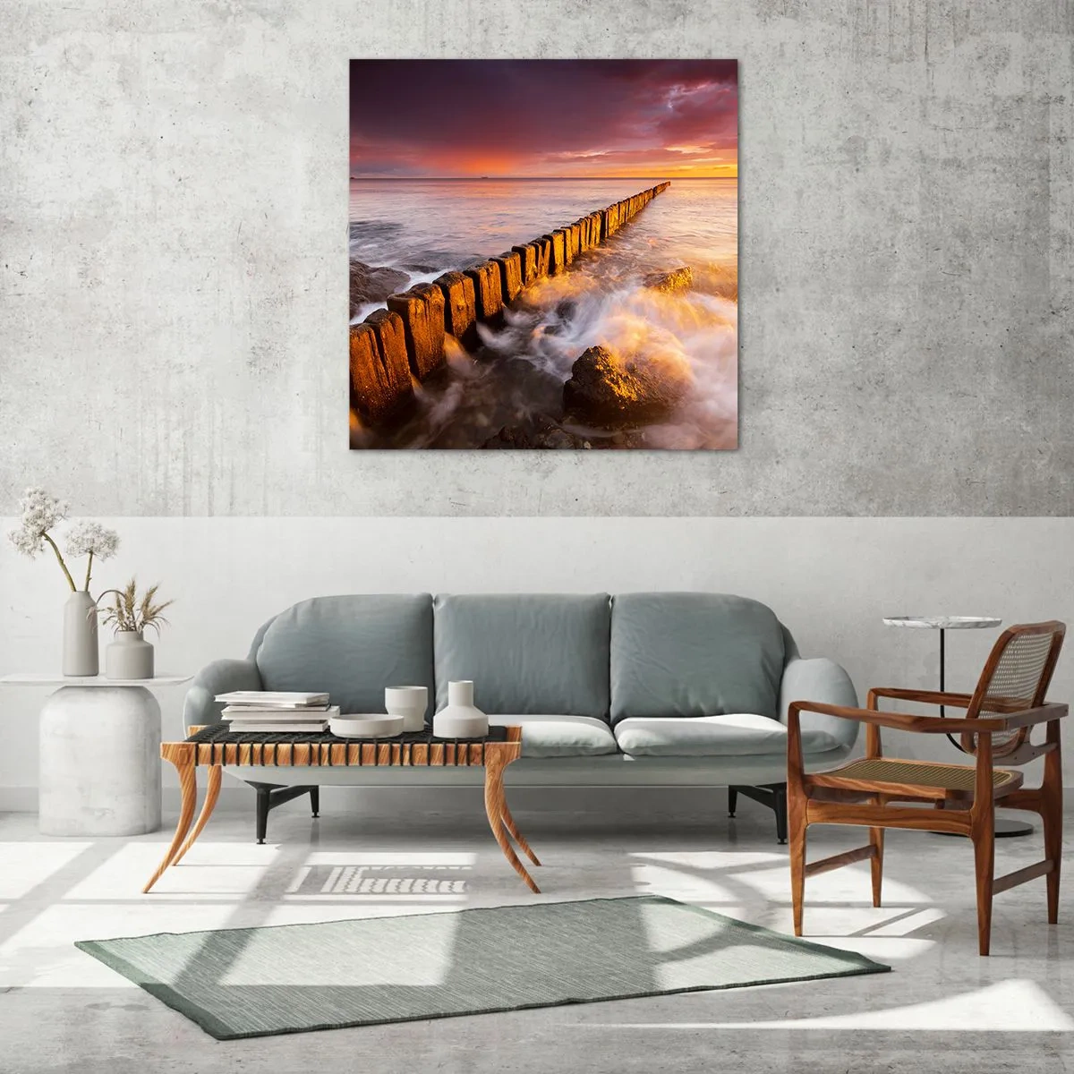 Obraz na szkle - Łagodność fal - 60x60 cm