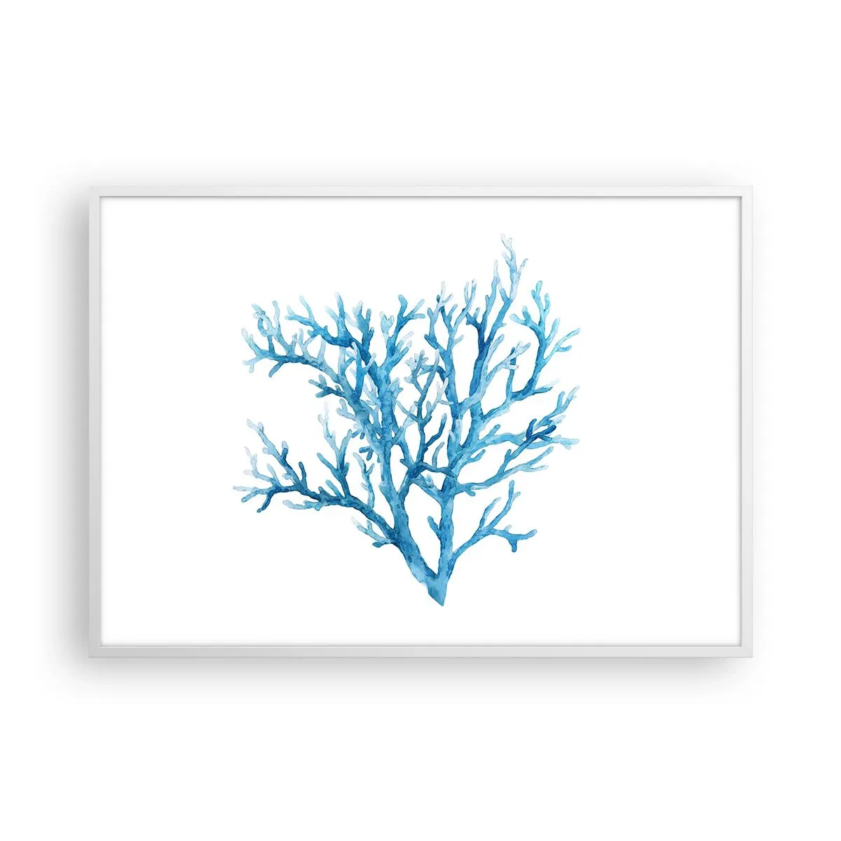 Plakat w białej ramie - Morski filigran - 100x70 cm