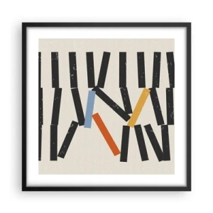 Plakat w czarnej ramie - Domino – kompozycja - 50x50 cm