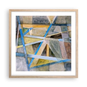 Plakat w ramie jasny dąb - Na wprost czy na skos? - 50x50 cm