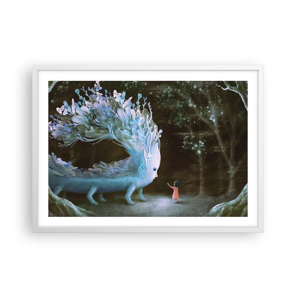 Plakat w białej ramie - Fantastyczne spotkanie - 70x50 cm