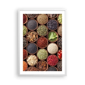 Plakat w białej ramie - Wszystkie smaki świata - 50x70 cm