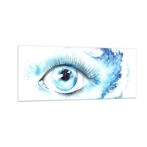 Obraz na szkle - Zanurzyć się w błękicie spojrzenia - 100x40 cm