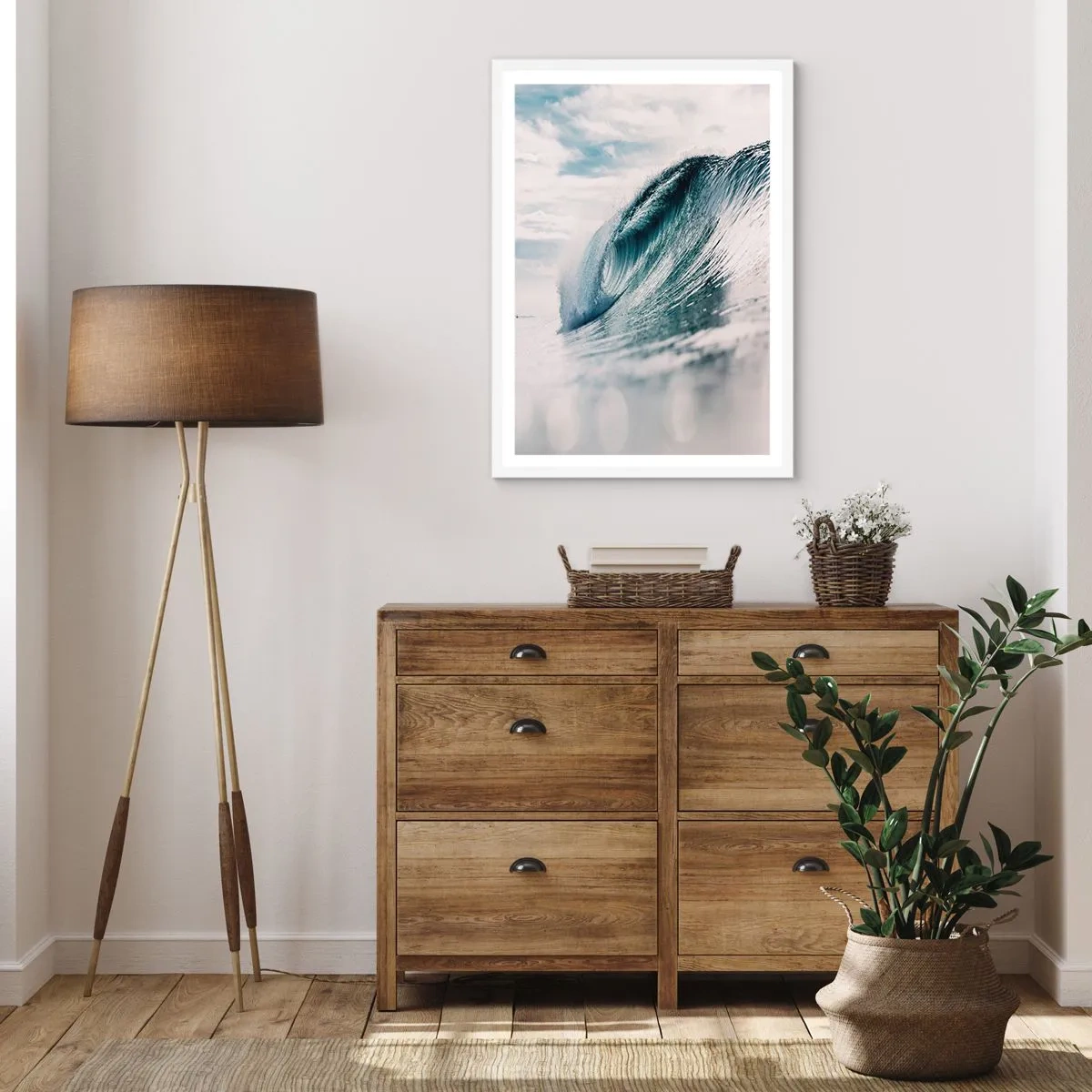 Plakat w białej ramie - Wodny szczyt - 40x50 cm