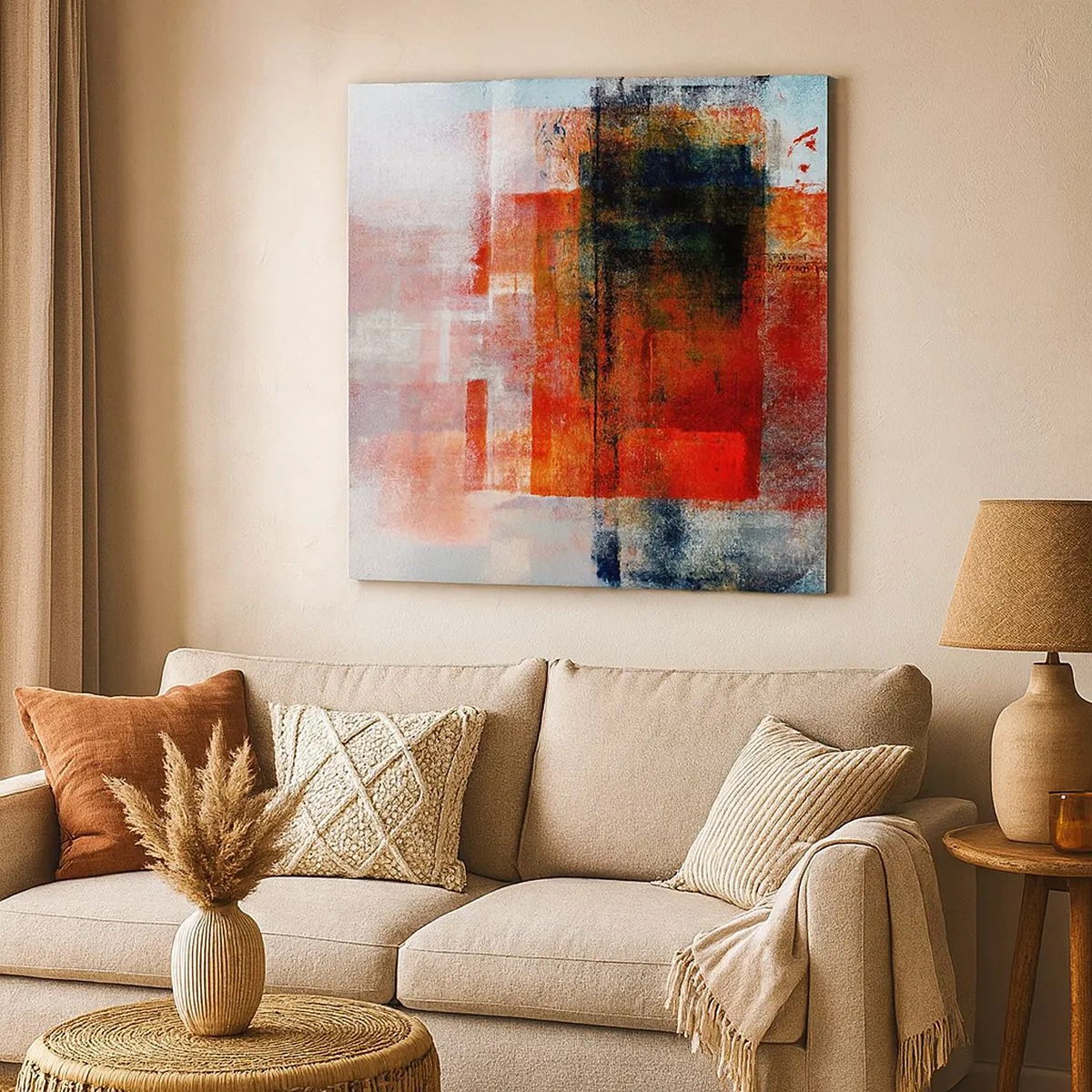 Obraz na płótnie - Kompozycja rozżarzona - 30x30 cm