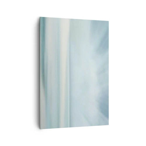 Obraz na płótnie - Minimalistyczny pejzaż w delikatnych odcieniach błękitu - 70x100cm - Spokój aż po horyzont - Nowoczesna dekoracja ścienna do salonu i sypialni ARTTOR