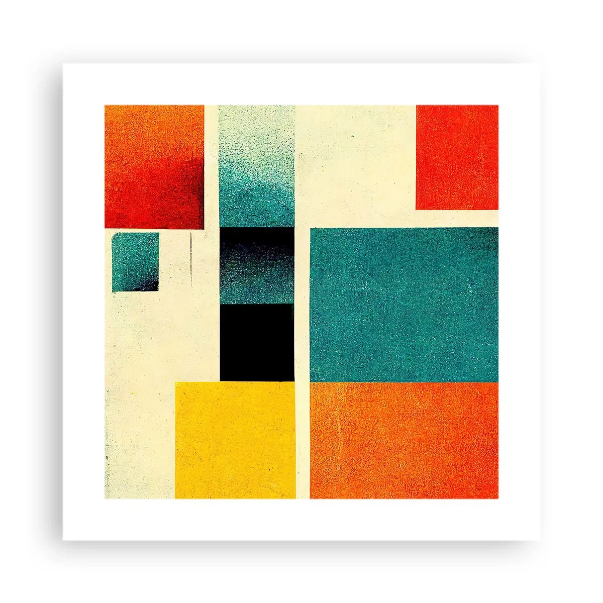 Plakat - Abstrakcja geometryczna – dobra energia - 40x40 cm