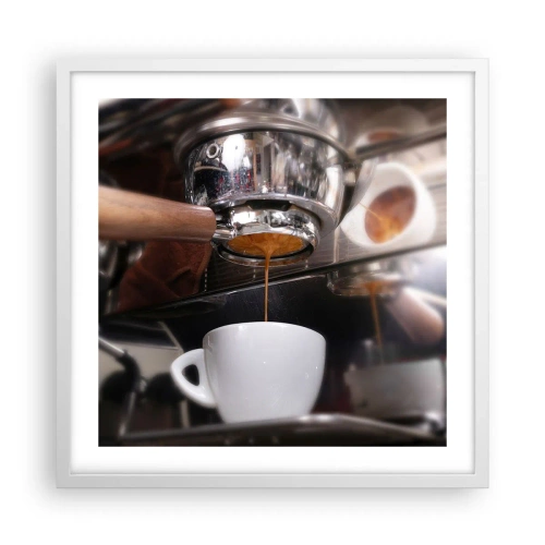 Plakat w białej ramie - Dobra chwila dnia - 50x50 cm