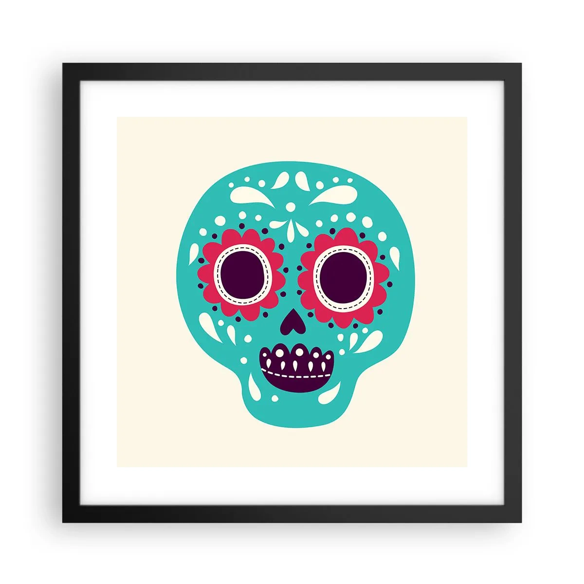 Plakat w czarnej ramie - Życie – zabawa aż do śmierci - 40x40 cm